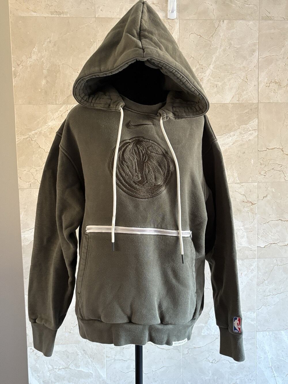 Nike NBA Dallas Mavericks Standard‑Issue Hoodie - L Olive Green, Heavyweight